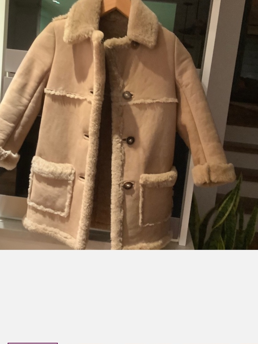 Kids Shearling-Trim Faux Suede Coat - Cream